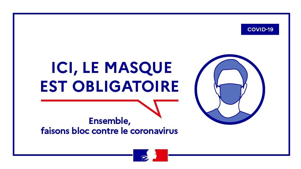 Masque obligatoire jusqu'au 30 juin 2021 au moins.