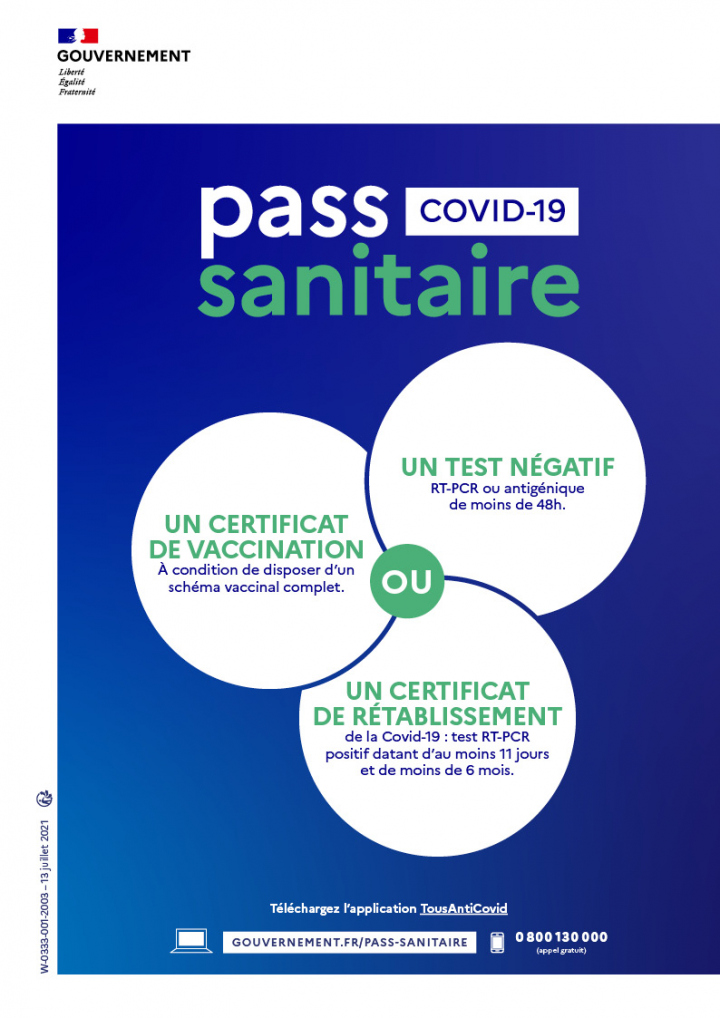 Affiche officielle pass sanitaire covid-19